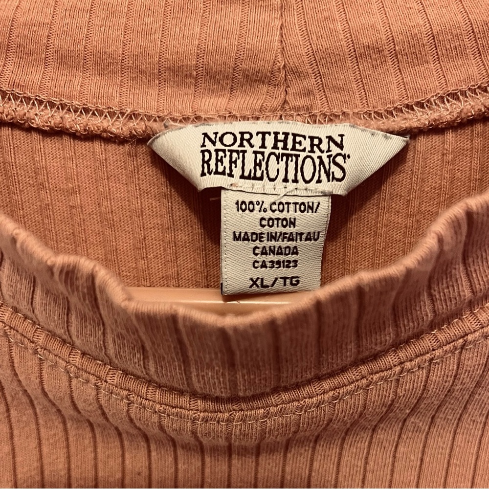 Vintage Northern Reflections ribbed pink long sleeve mock neck XL - Picture 4 of 5